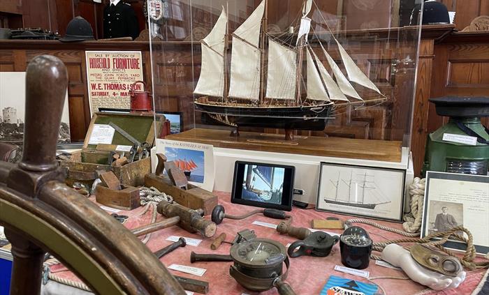 Pembroke Museum's maritime collection featuring a model of 'Kathleen and May'